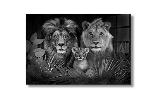 Lion family black and white ( meer welpen)